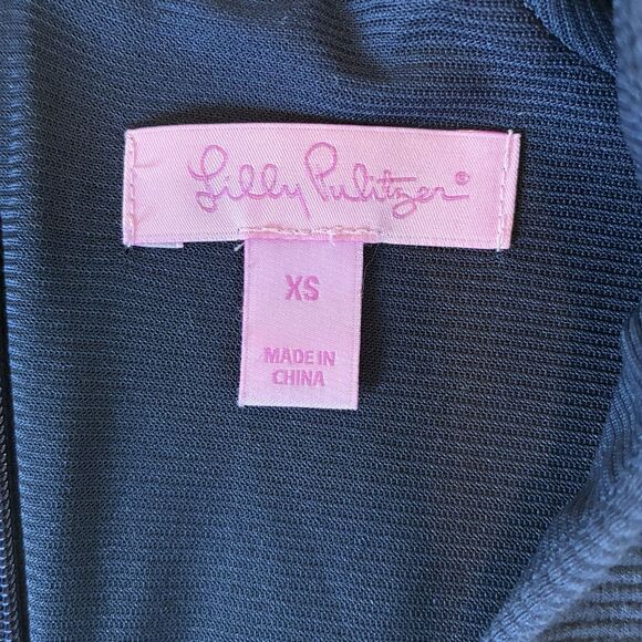 Lilly Pulitzer Charlena Navy Shift Dress XS Career Holiday Office Preppy Winter - Picture 3 of 16
